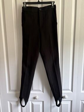 Helmut Lang Black Tailored Dress Pants Stirrups Size 0